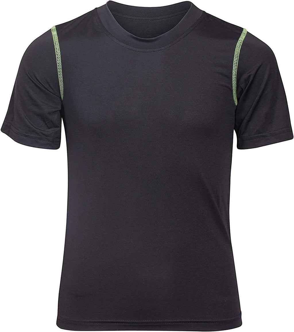 Boys Youth Dry Fit T-Shirt - 4 Pack Active Athletic Performance Short Sleeve Shirts for Teens (Sizes: 4-18)